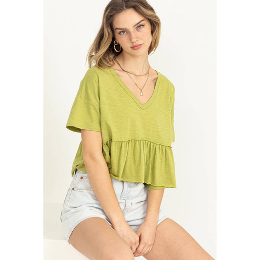 Green BabyDoll Top