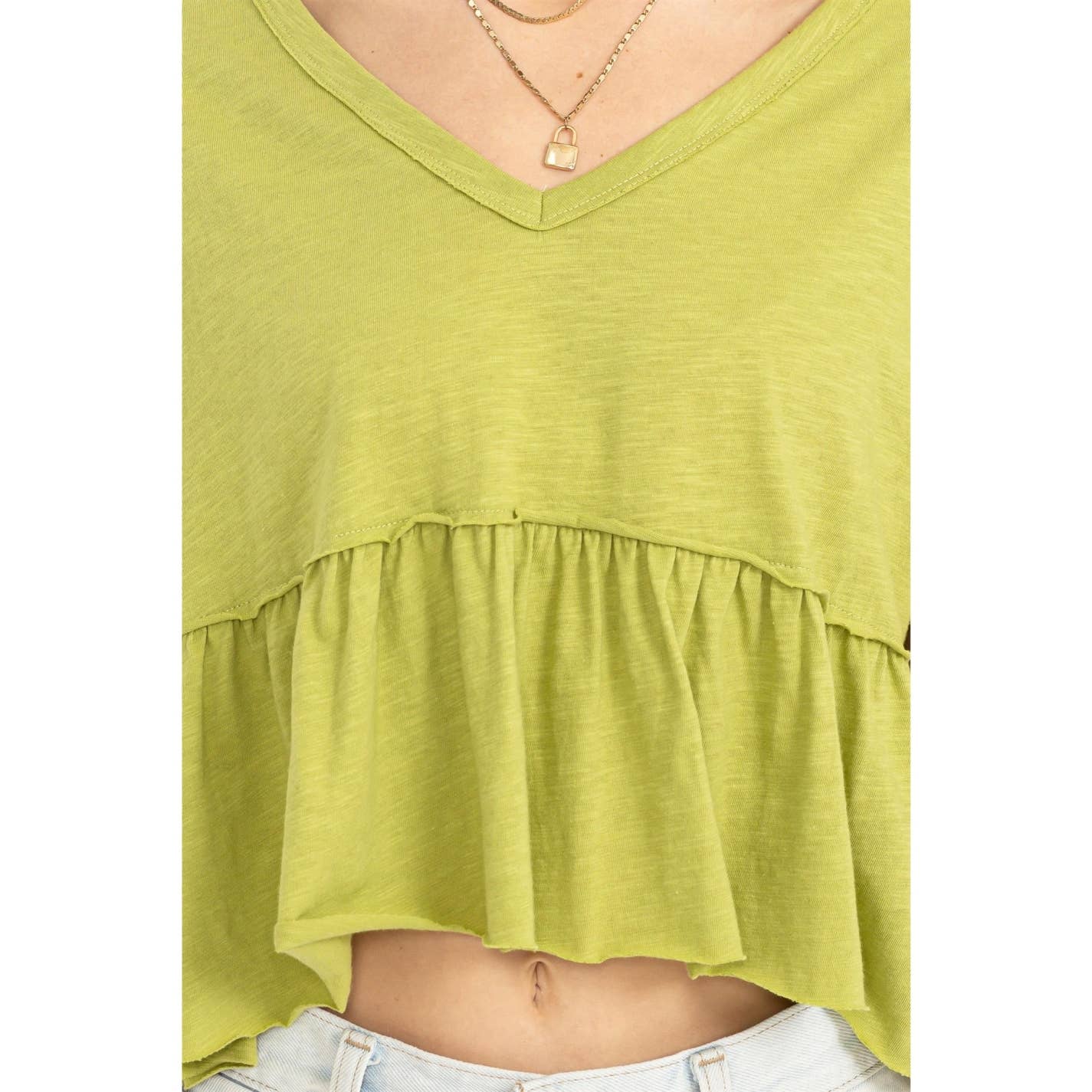 Green BabyDoll Top